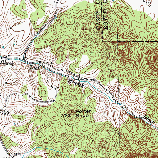 Topographic Map of Black Lick School (historical), KY