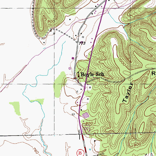 Topographic Map of Boyle Post Office (historical), KY