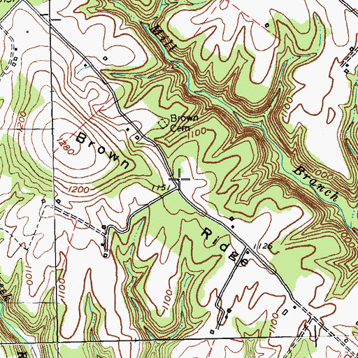 Topographic Map of Brown School (historical), KY