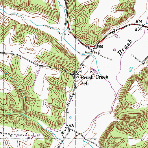 Topographic Map of Brush Creek Church (historical), KY