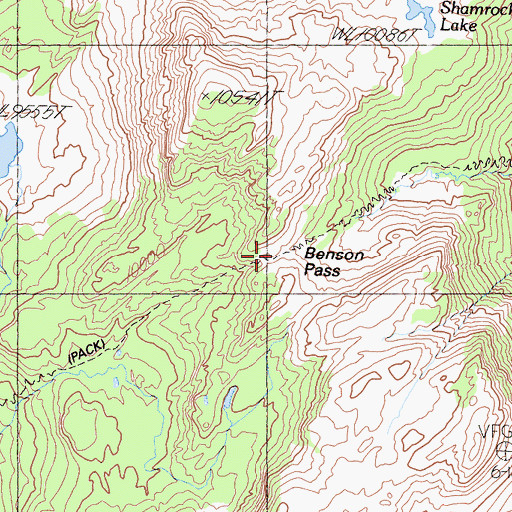 Topographic Map of Benson Pass, CA