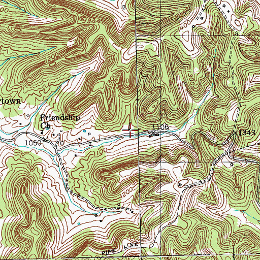 Topographic Map of Butchertown Community Center, KY
