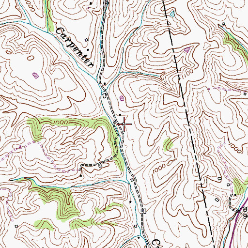 Topographic Map of Carpenter Creek (historical), KY