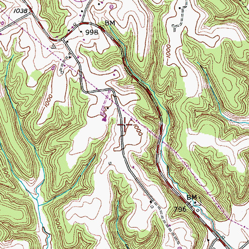 Topographic Map of Casey Amish Elementary School (historical), KY