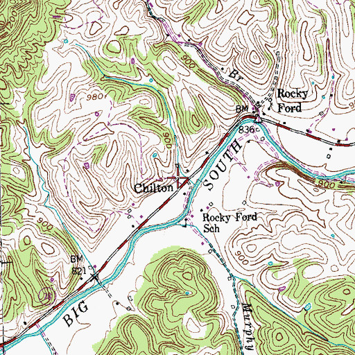Topographic Map of Chilton Post Office (historical), KY