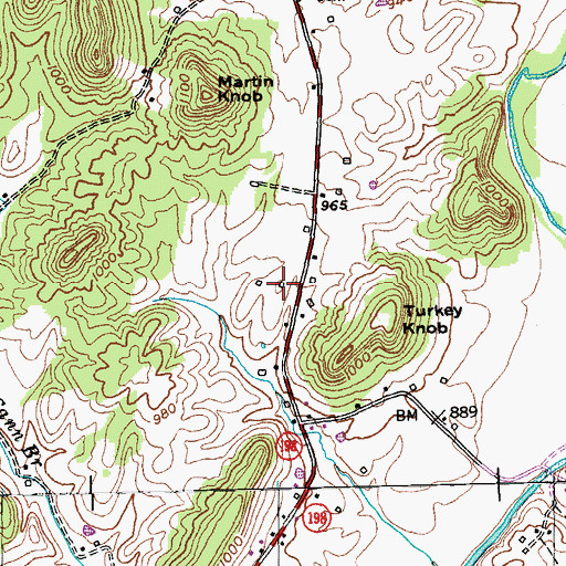 Topographic Map of Cloyd-Hicks Family Graveyard, KY