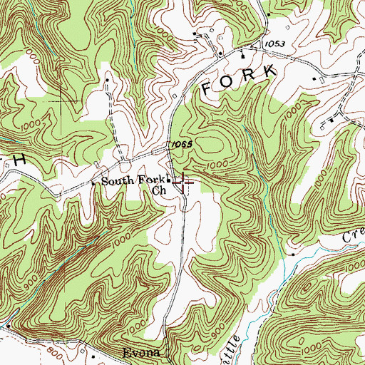 Topographic Map of Combast Cemetery, KY