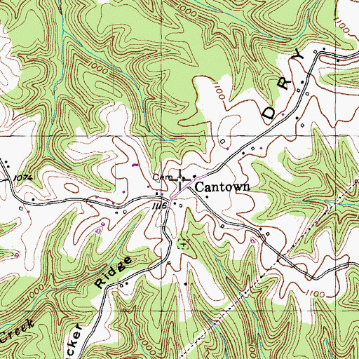 Topographic Map of Contown Cemetery, KY