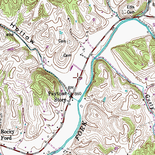 Topographic Map of Cox Elementary School (historical), KY