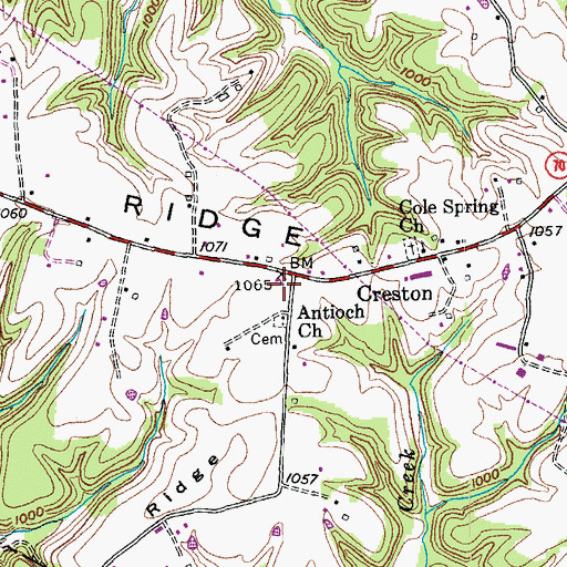 Topographic Map of Creston School (historical), KY