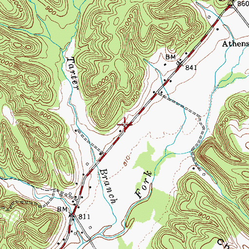 Topographic Map of Cross Post Office (historical), KY