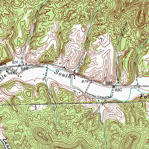 Topographic Map of Dick Sinkhorn Hollow, KY