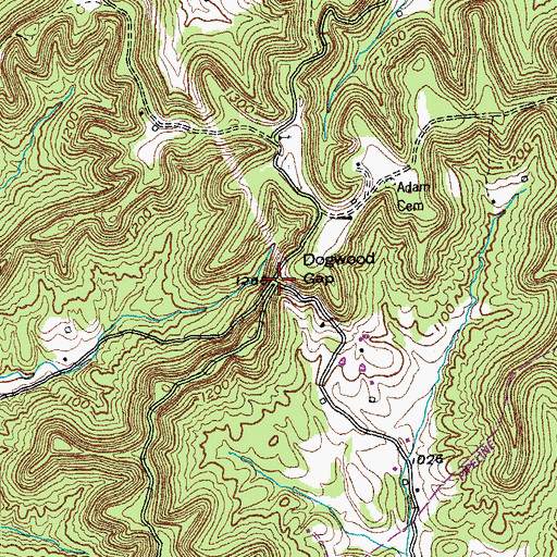 Topographic Map of Dogwood (historical), KY