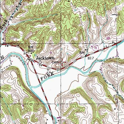 Topographic Map of Drye Graveyard, KY