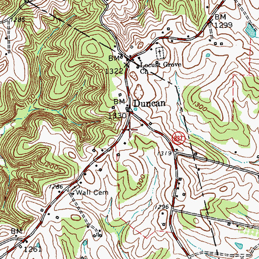 Topographic Map of Duncan School (historical), KY