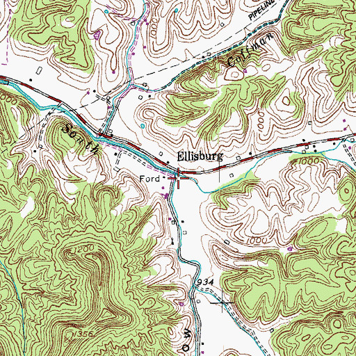 Topographic Map of Ellisburg School (historical), KY