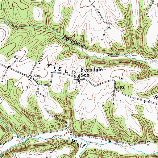 Topographic Map of Ferndale Church (historical), KY