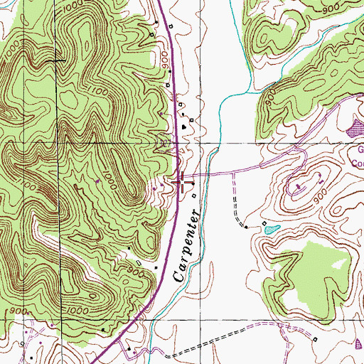 Topographic Map of Hartwell Post Office (historical), KY