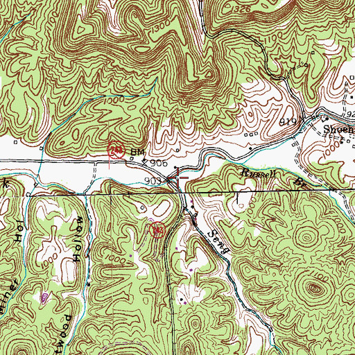 Topographic Map of Harveyton Post Office (historical), KY