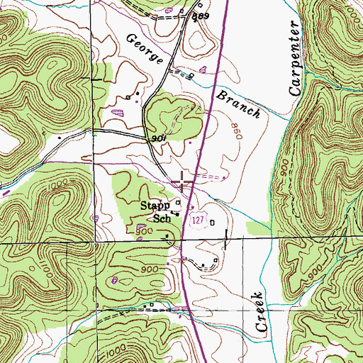 Topographic Map of Hickory Hills Country Club (historical), KY