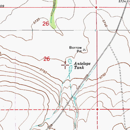 Topographic Map of Antelope Tank, AZ