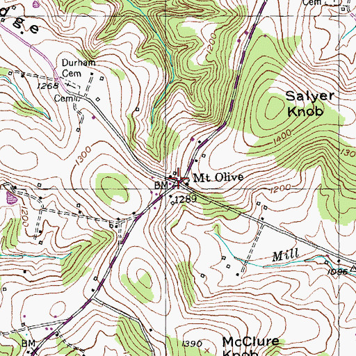 Topographic Map of Humphrey Post Office (historical), KY