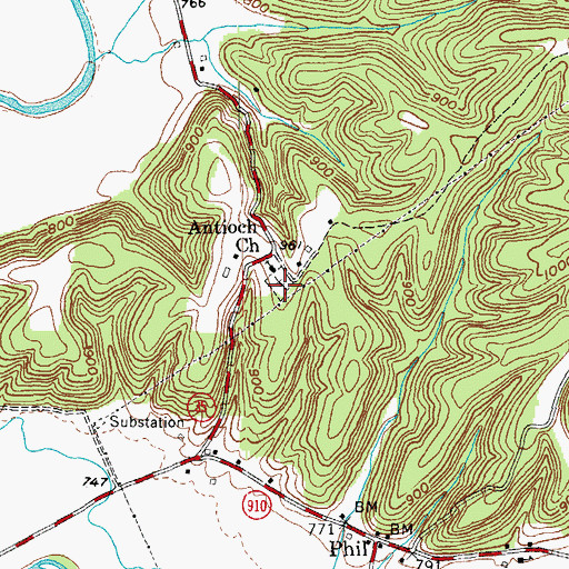 Topographic Map of Jones Graveyard, KY