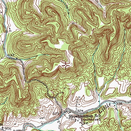 Topographic Map of Kings Gap Knob, KY