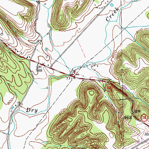 Topographic Map of Lucinda Post Office (historical), KY