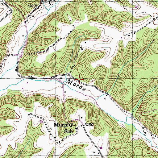 Topographic Map of Mason Creek Cemetery, KY