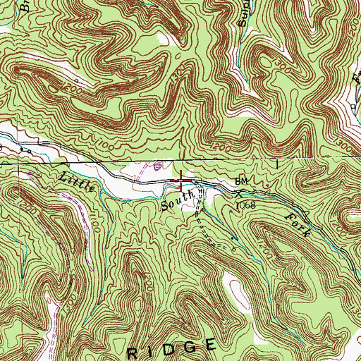 Topographic Map of Maxey Valley, KY