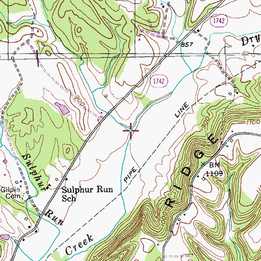 Topographic Map of McClures Fork, KY