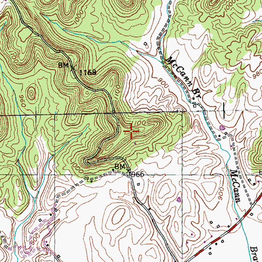 Topographic Map of Meeting House Knob, KY