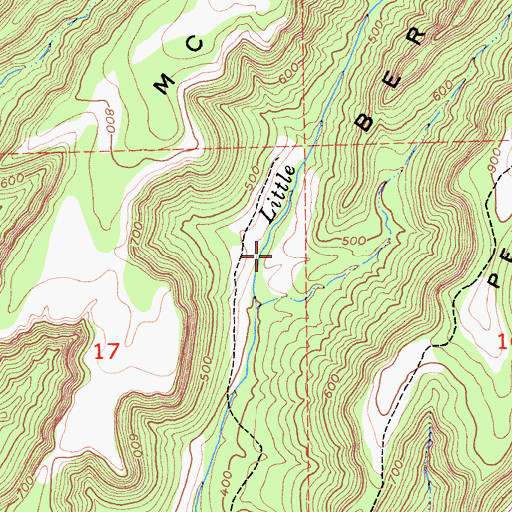 Topographic Map of Berry Canyon, CA