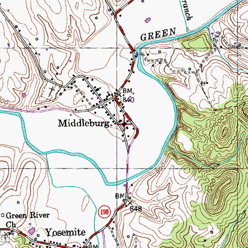 Topographic Map of Middleburg School (historical), KY
