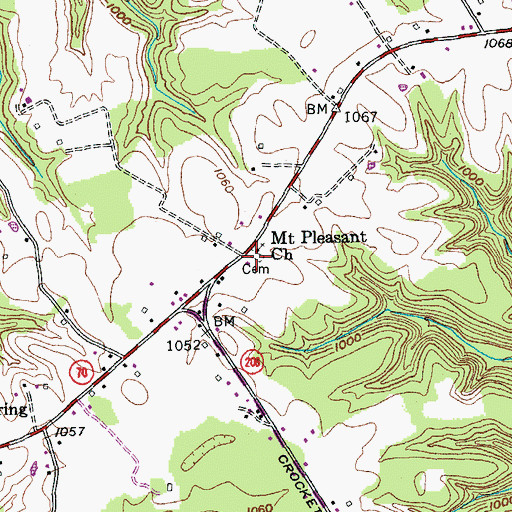 Topographic Map of Mount Pleasant Cemetery, KY