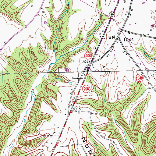 Topographic Map of Normans Chapel United Brethren Church (historical), KY