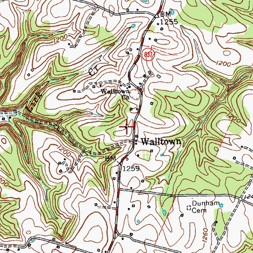 Topographic Map of Pleasant View School (historical), KY