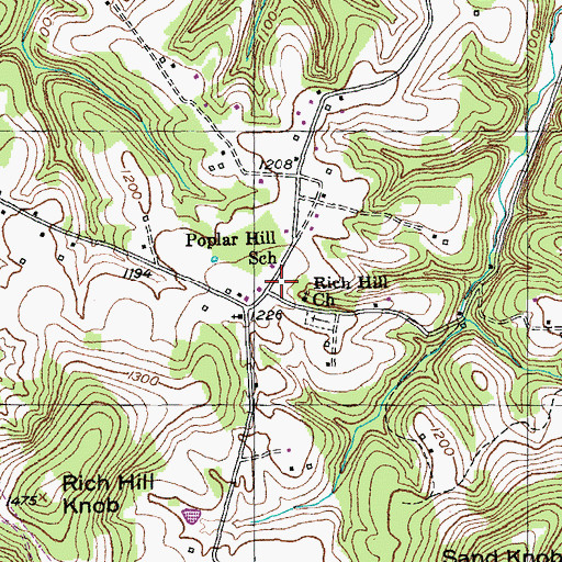 Topographic Map of Poplar Hill Post Office (historical), KY