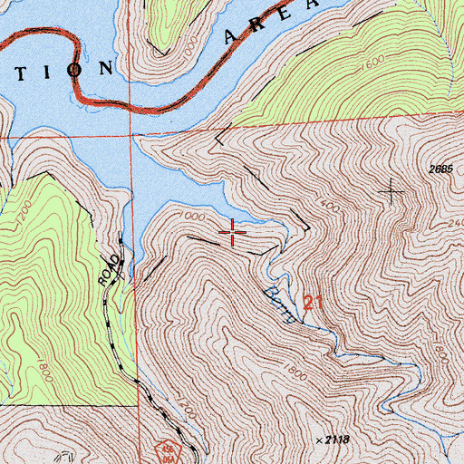 Topographic Map of Berry Creek, CA