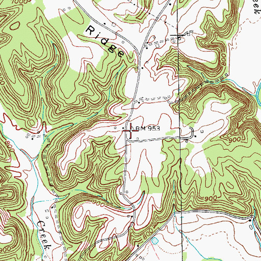 Topographic Map of Red Hill School (historical), KY