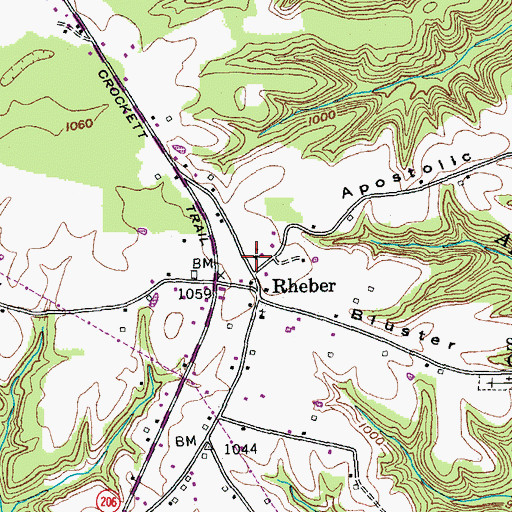 Topographic Map of Rheber School (historical), KY