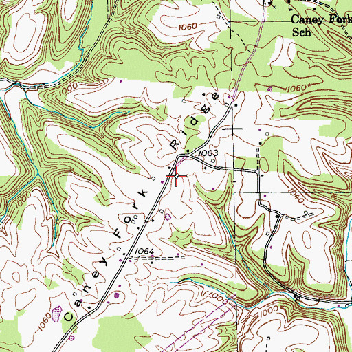 Topographic Map of Ridge Post Office (historical), KY