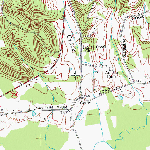 Topographic Map of Riffe Creek School (historical), KY