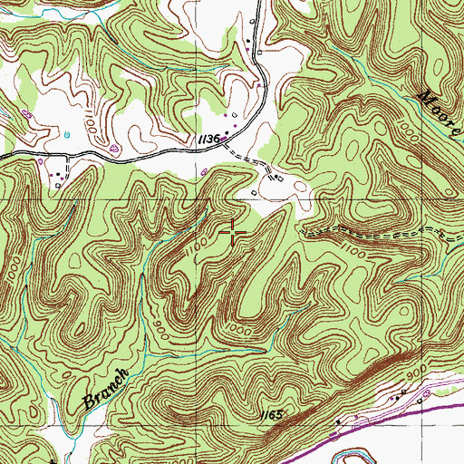 Topographic Map of Rigney Ridge, KY
