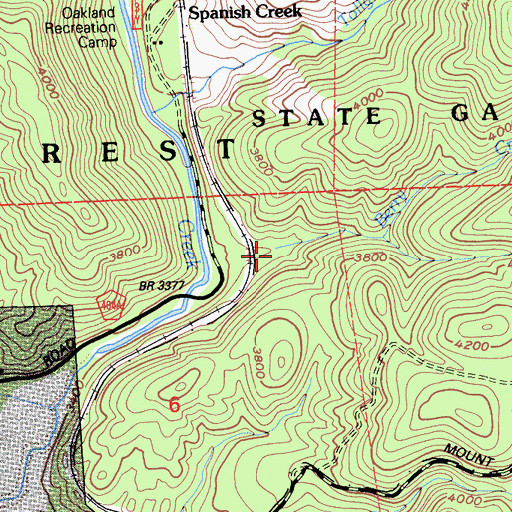 Topographic Map of Berry Creek, CA