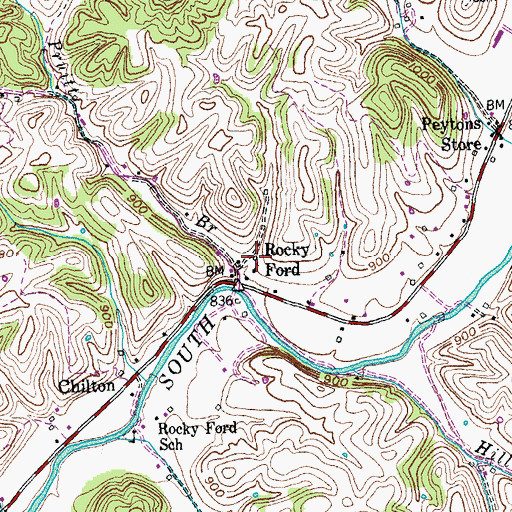 Topographic Map of Rocky Ford Post Office (historical), KY