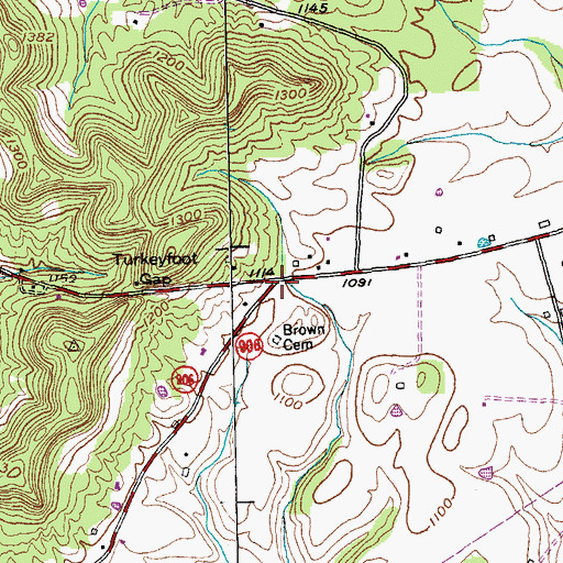 Topographic Map of Ruletown (historical), KY