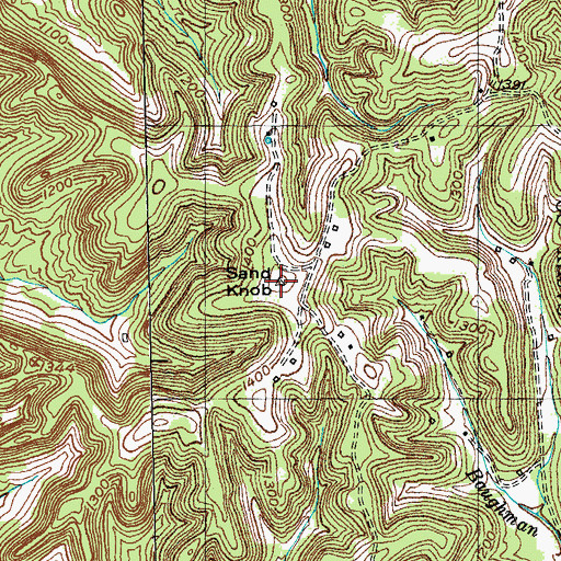 Topographic Map of Sand Knob Lookout Tower, KY