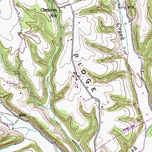 Topographic Map of Snake Ridge (historical), KY
